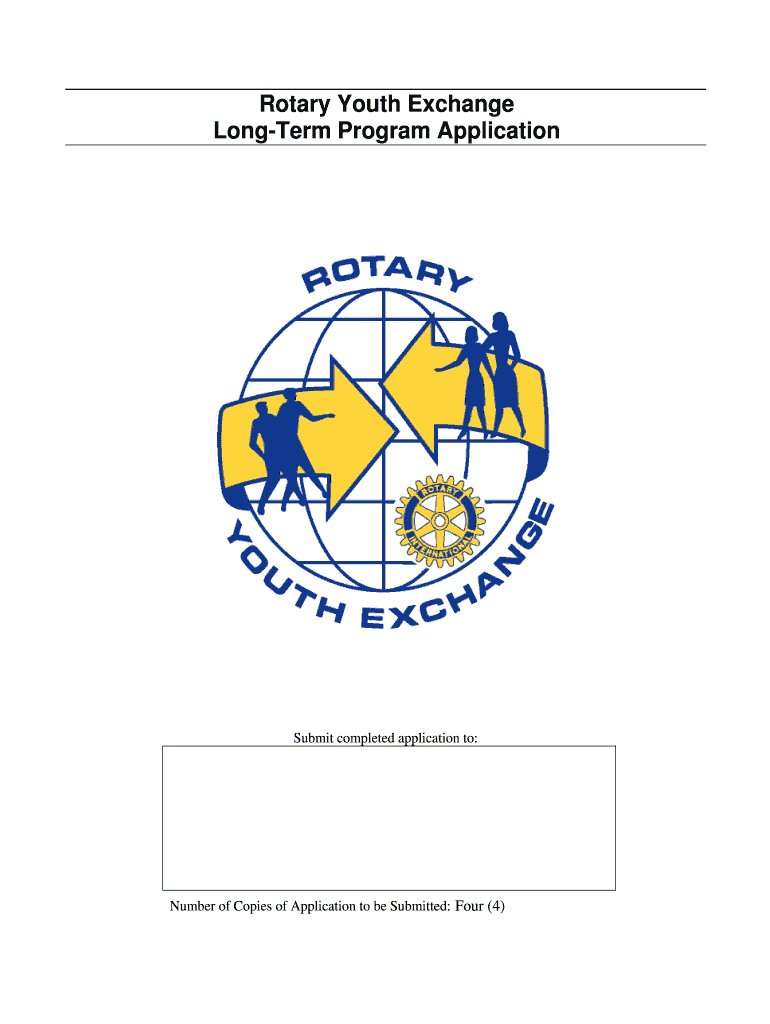 Rotary Youth Exchange Long Term Application  ESSEX  Form