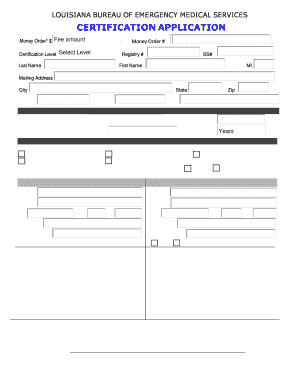 Complete This Application If Applying for Initial State Certification at Any Level New Dhh Louisiana  Form