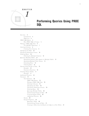 Performing Queries Using PROC SQL SAS