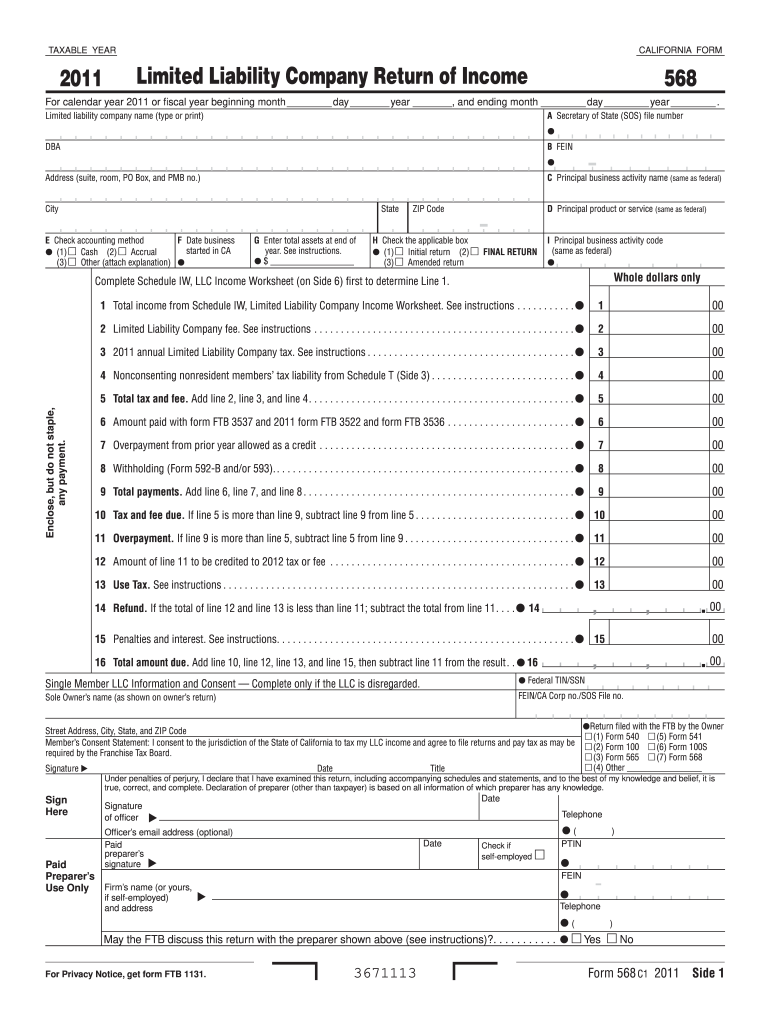  Form 568 2019