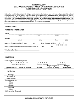 Palace Pointe Application Form
