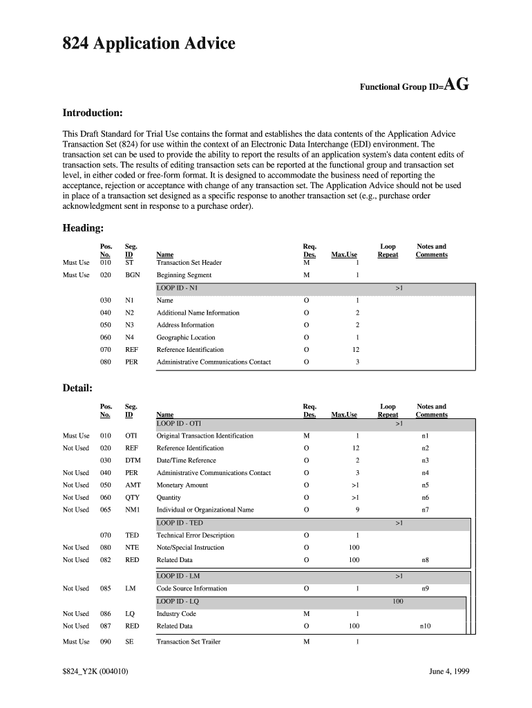 824 Application Advice  Form