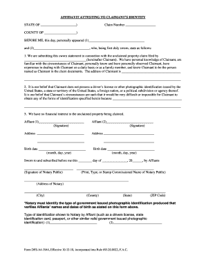 Affidavit Attesting  Form