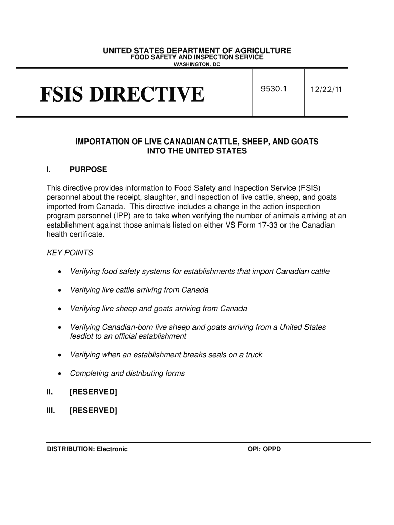  FSIS Directive 9530 1 Food Safety and Inspection Service Fsis Usda 2011