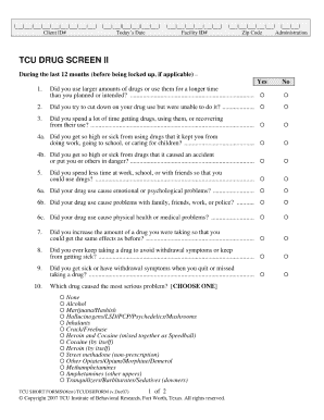 Tcu Drug Screen Ii Form