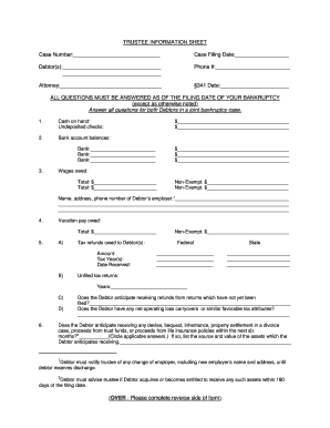 Trustee Information Sheet