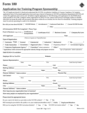 Nccer Form 100