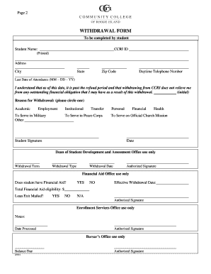  Ccri Withdrawal Form 2011