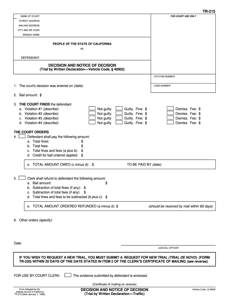 Tr 215  Form