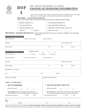 Dof 1 Change of Address Form