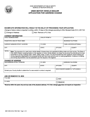  APPLICATION for ADDRESS Ohio Department of Public Safety Publicsafety Ohio 2013