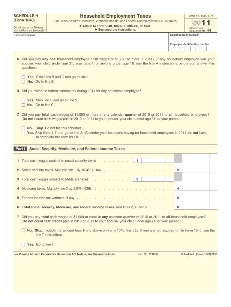 Get and Sign Form Household 2011