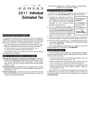 Estimated Payments Kansas Fill in Form K 40es
