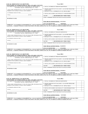 Springfield T Delaware Springfield S D Lst Holly Neff Local Tax  Form