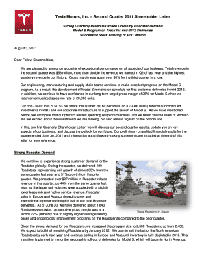 Tesla Letter to Shareholders  Form