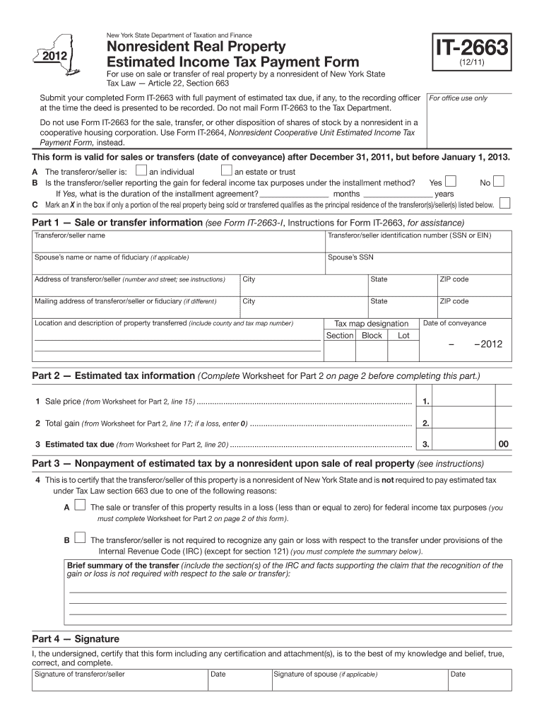 It 2663 Form