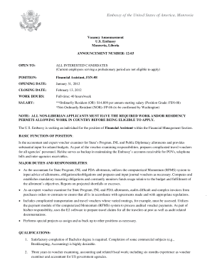 Us Embassy Liberia Jobs  Form