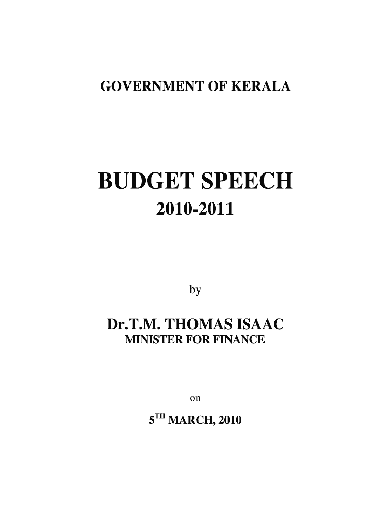 Budget Speech English  Niyamasabha  Form