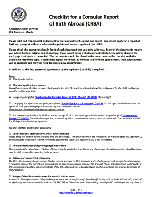 Crba Checklist  Form