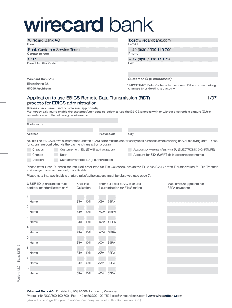  Wirecard Bank Ag Bank Statement 2013-2024