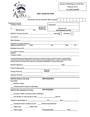  Wire Transfer Form 2009
