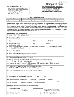  Bpss Complaint Form 2011