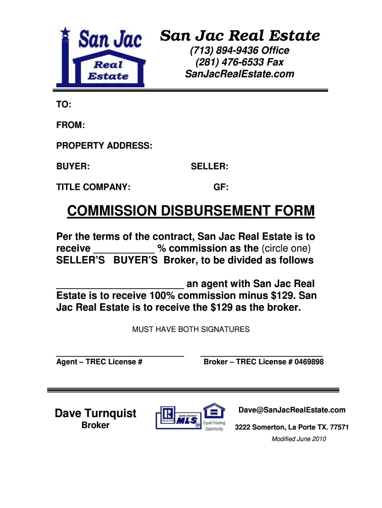  Commission Disbursement Authorization 2010-2024