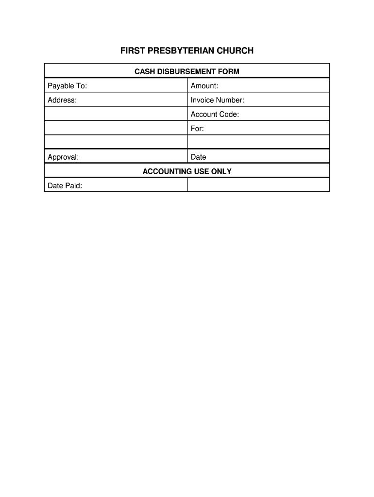 Cash Disbursement Policy  Form