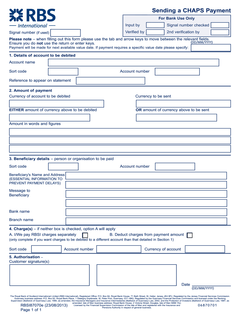  Natwest Chaps Form 2013