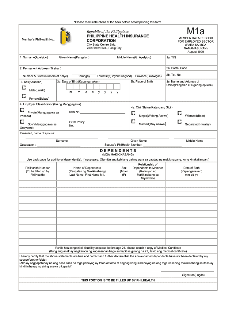  Philhealth Form 1999-2024