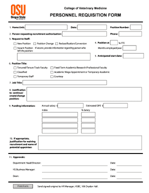 Staff Requisition Form