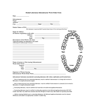 Dental Lab Order Form PDF