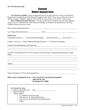 Cda Renewal Application PDF  Form