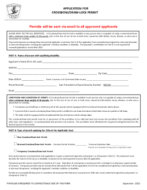 South Dakota Crossbow Permit  Form