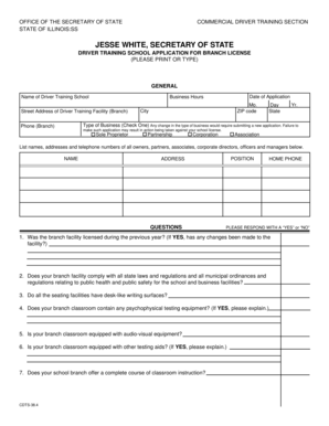 Illinois Branch License  Form