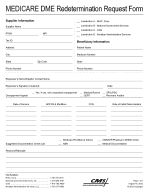 Cgs Redetermination Form