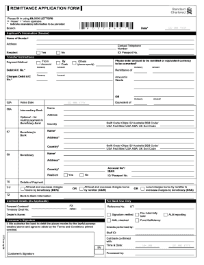 REMITTANCE APPLICATION FORM Standard Chartered Bank