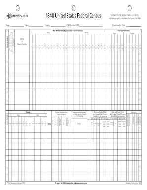 1840 Census Form