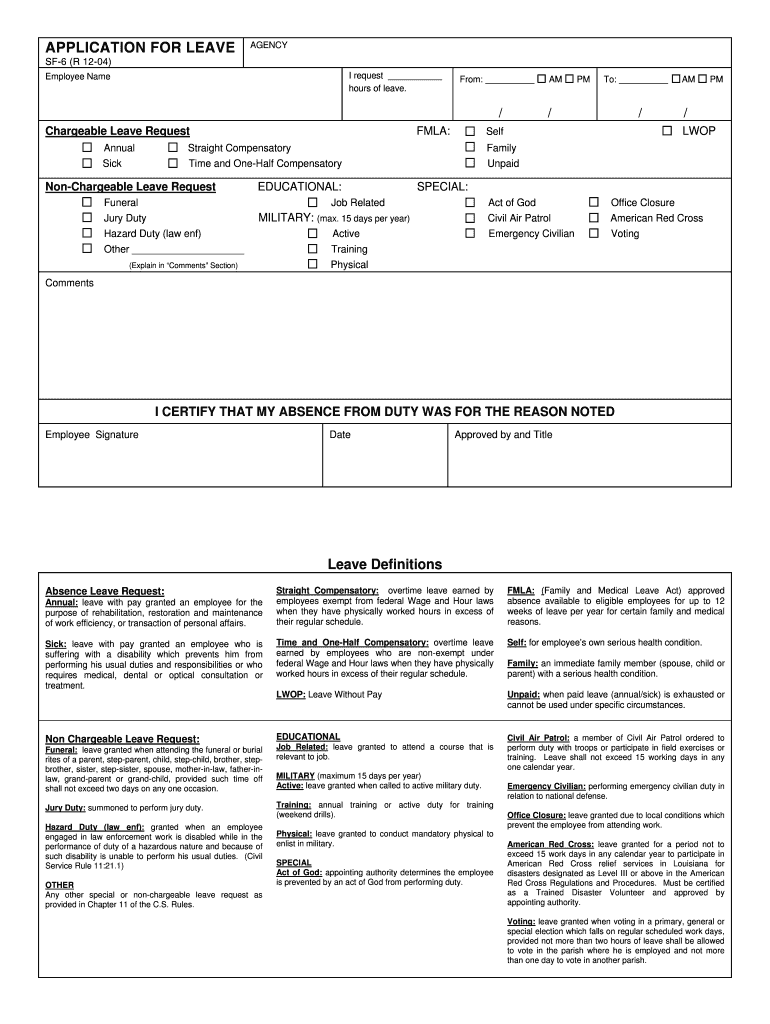 APPLICATION for LEAVE DOCX  Form