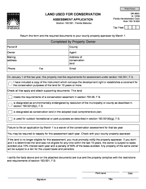 LAND USED for CONSERVATION  Form