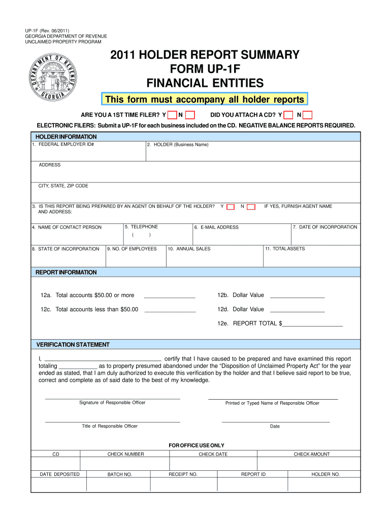 Financial Entities Report Forms and Instructions Georgia