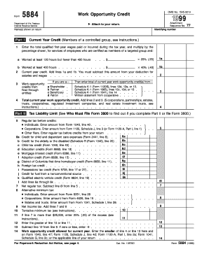 Form 5884 Internal Revenue Service