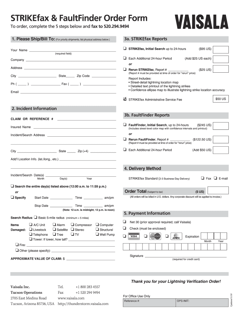  Vaisala Faultfinder Form 2010-2024