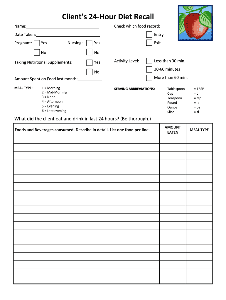Recall List Template  Form