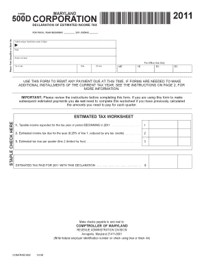 The with Form 500D, the Corporation May Partially or