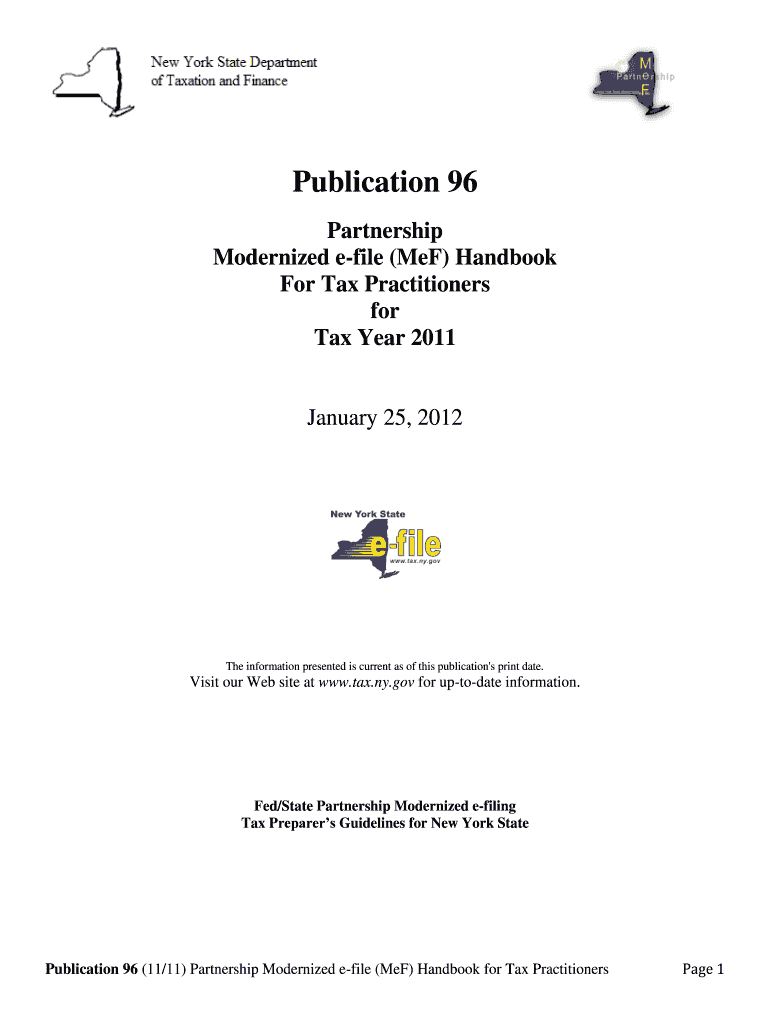 Form 1040 MeF Phase I and Phase II Forms DOC Tax Ny