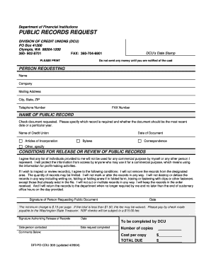 Public Records Request Credit Unions Public Records Request Form PDF