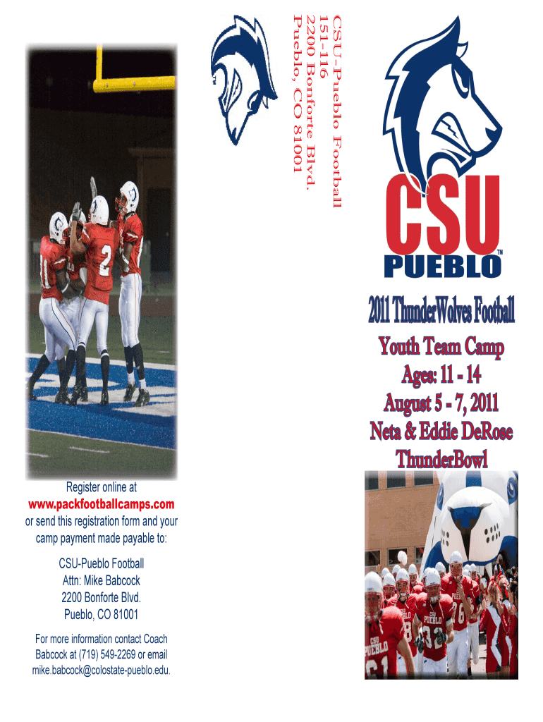 ThunderWolves Football Colorado State Pueblo Football  Form