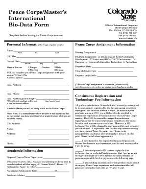 Bio Data Format for Students