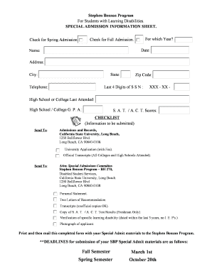 DISABLED STUDENT SERVICES  Form